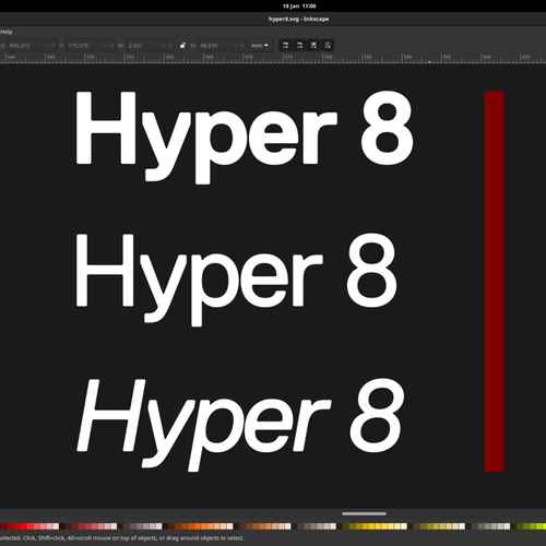 The phrase "Hyper 8" in three different variants (bold, regular, italic)