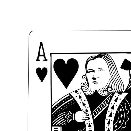 Julian Assange peering at you from an ace of hearts playing card