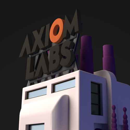 A sign that reads "AXIOM LABS" on top of a building
