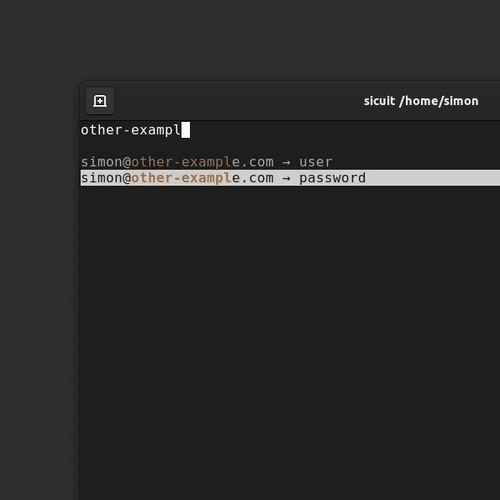 A screenshot showing sicuit running in a terminal window