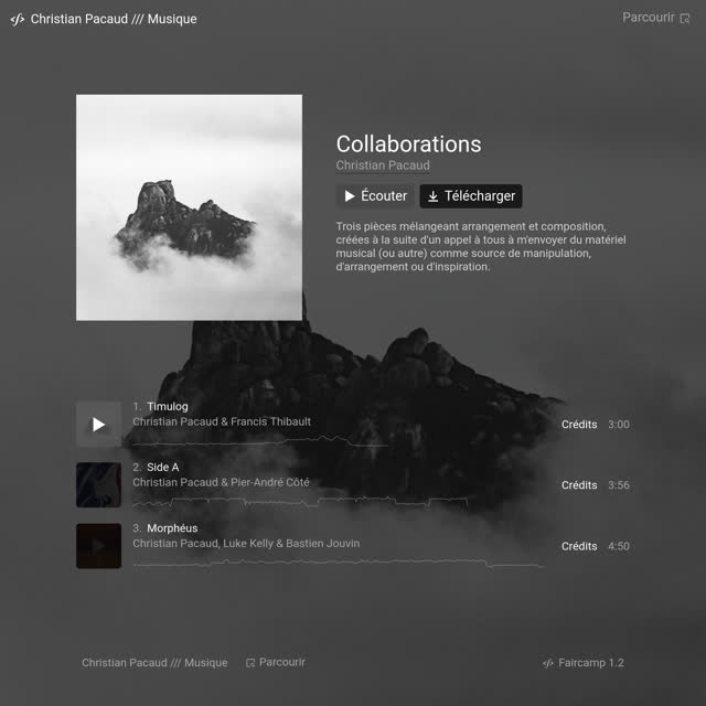Release page on christianpacaud.com/musique